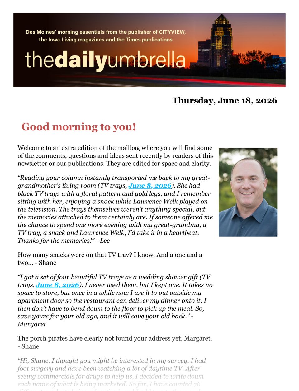Du june 18  iowa native killed in b 52 bomber crash  dm budget cuts  fastest fish in the water  1