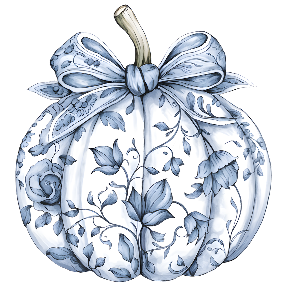 Seasons   fall blue and white pumpkin (1)