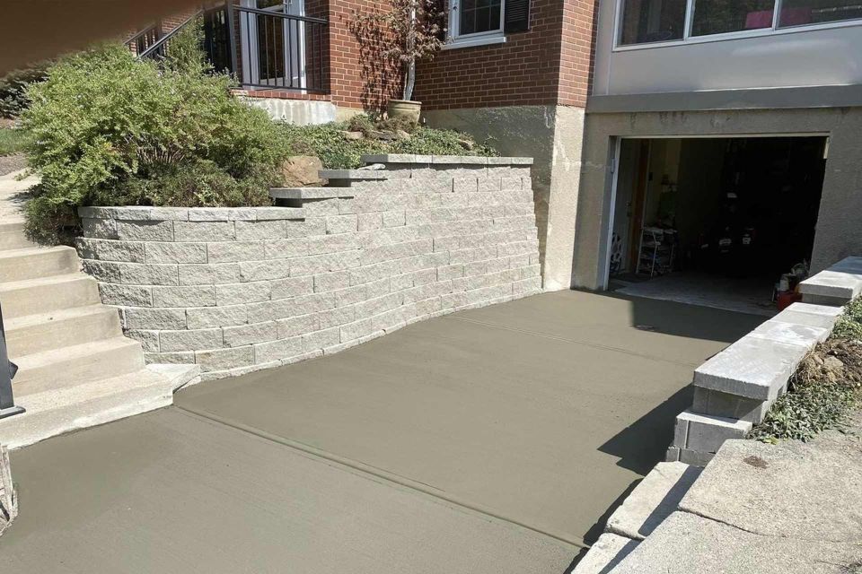 Finished concrete driveway by Bolton Concrete