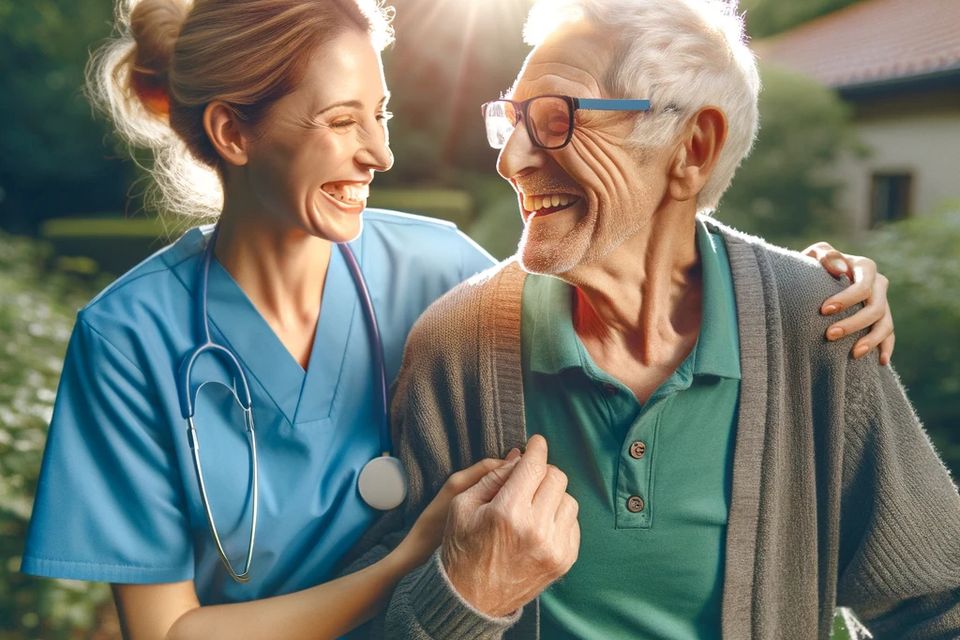 Man with nurse