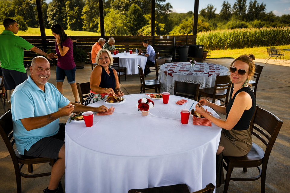 Family celebrating at an event in Granite Falls, NC