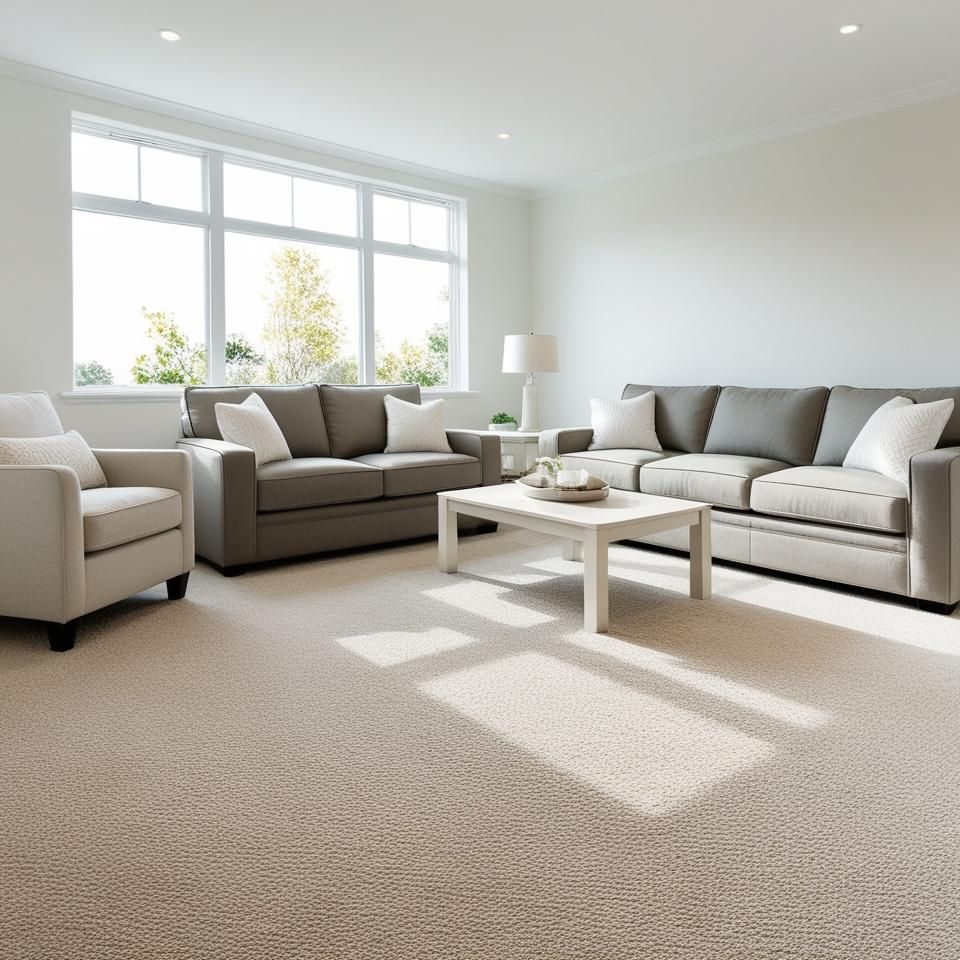 New plush carpet installation featuring a seamless finish in a residential bedroom by Concord Carpet And Hardwood.