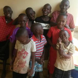 Giggling ugandan children