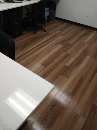 Polished hardwood flooring