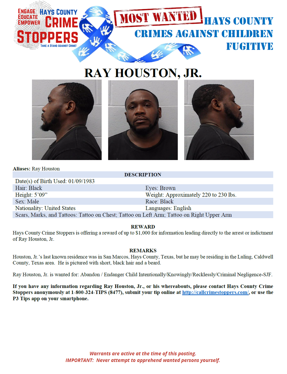 Houston most wanted poster