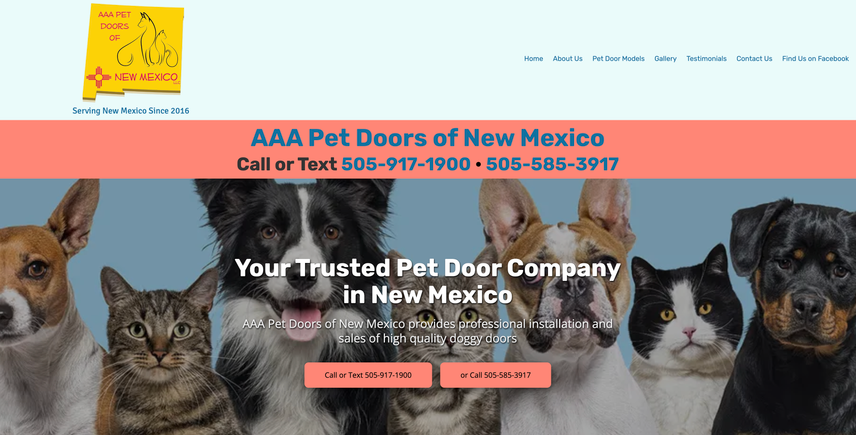 Aaapetdoorsofnm website