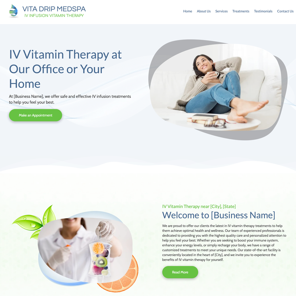 Iv vitamin therapy website design theme