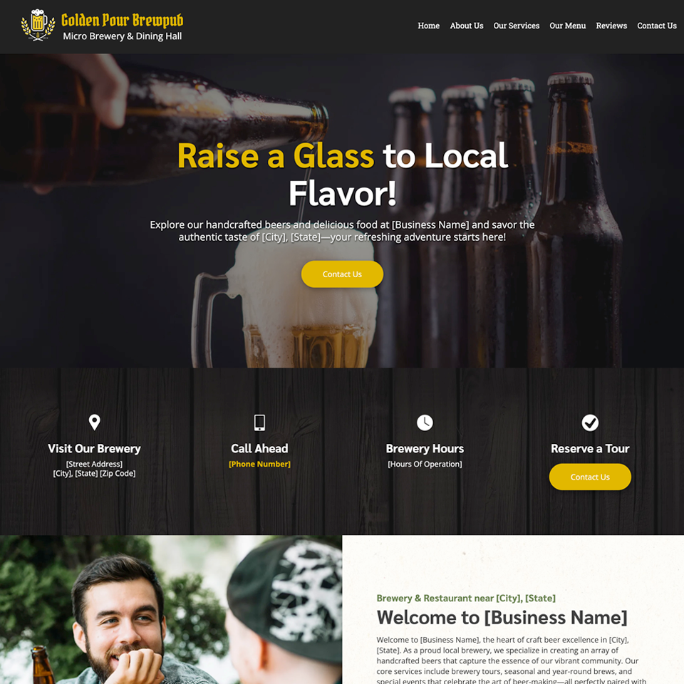 Brewery brewpub website design theme