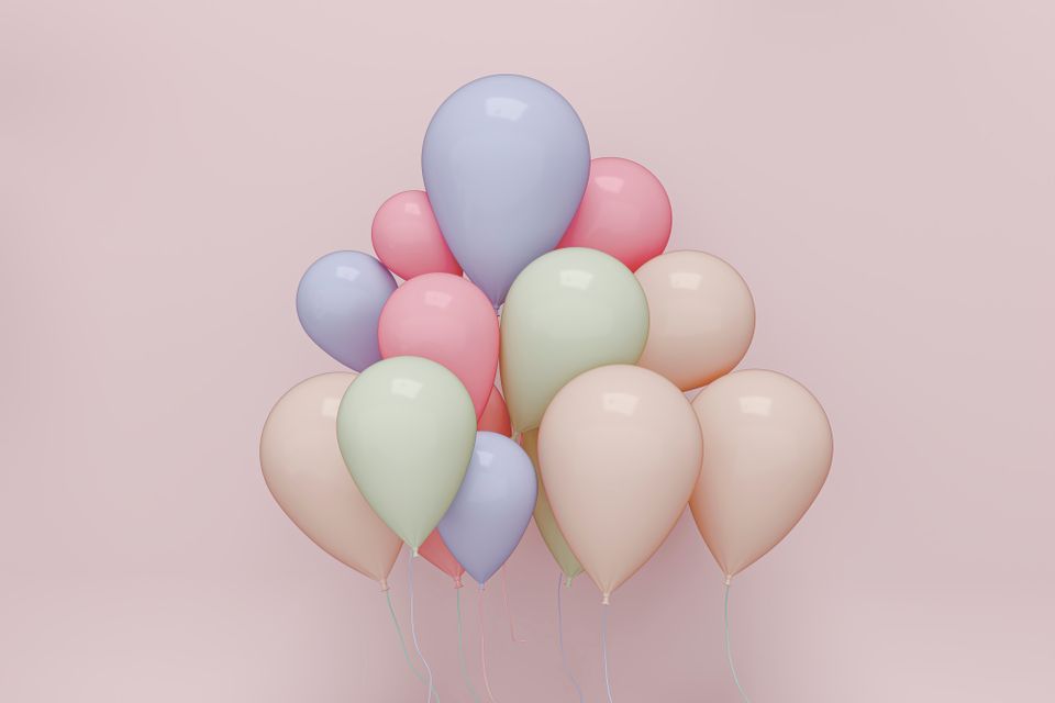 3d balloons rendering design