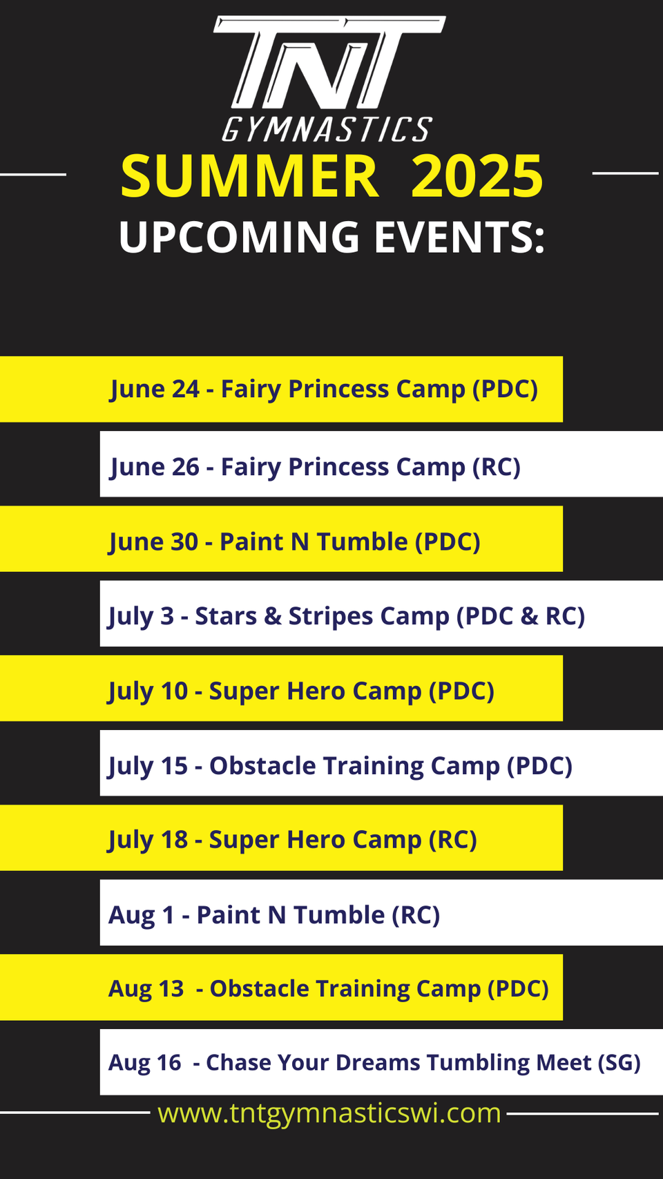 Summer 2025 upcoming events