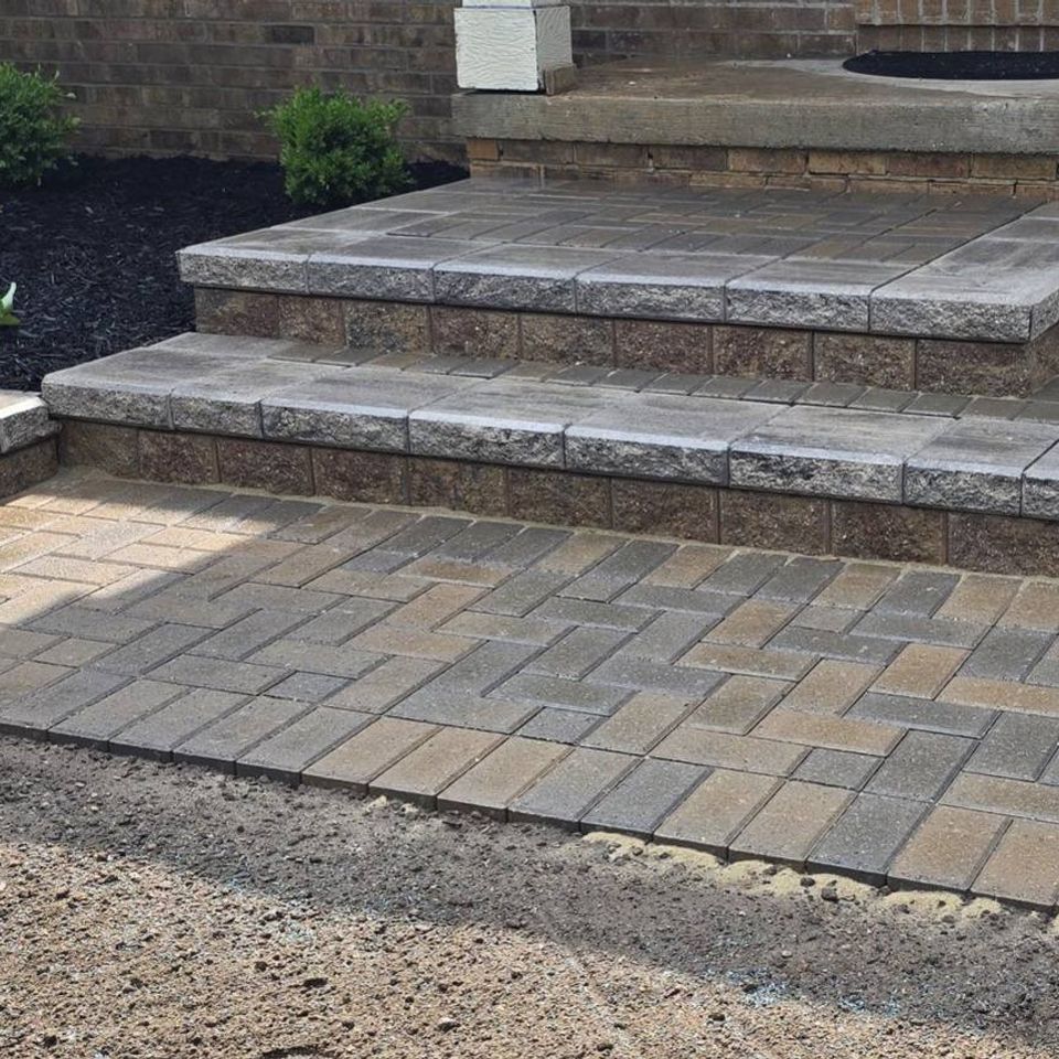 New patio steps, done by Vic's Landscaping