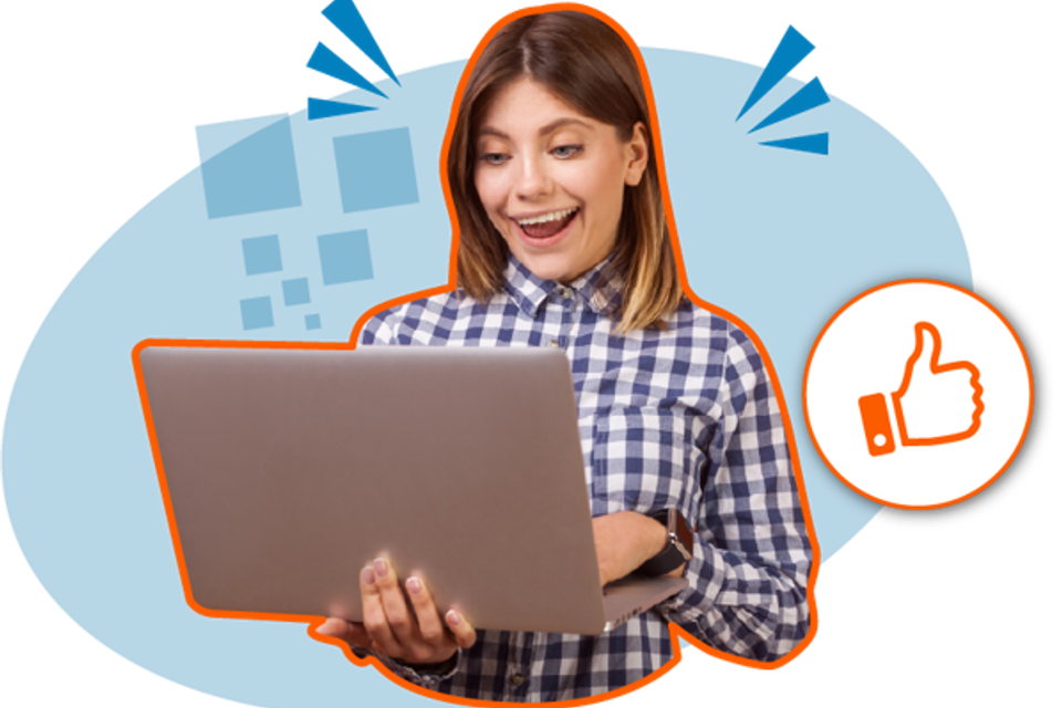 Awf agent holding laptop