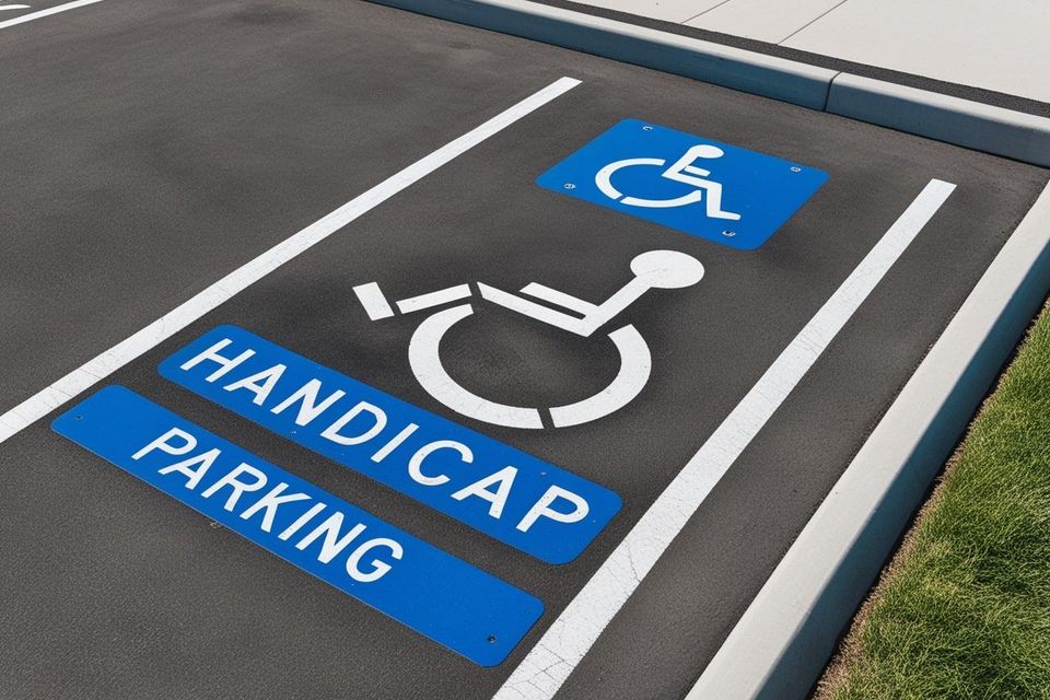 Handicap Parking stenciling