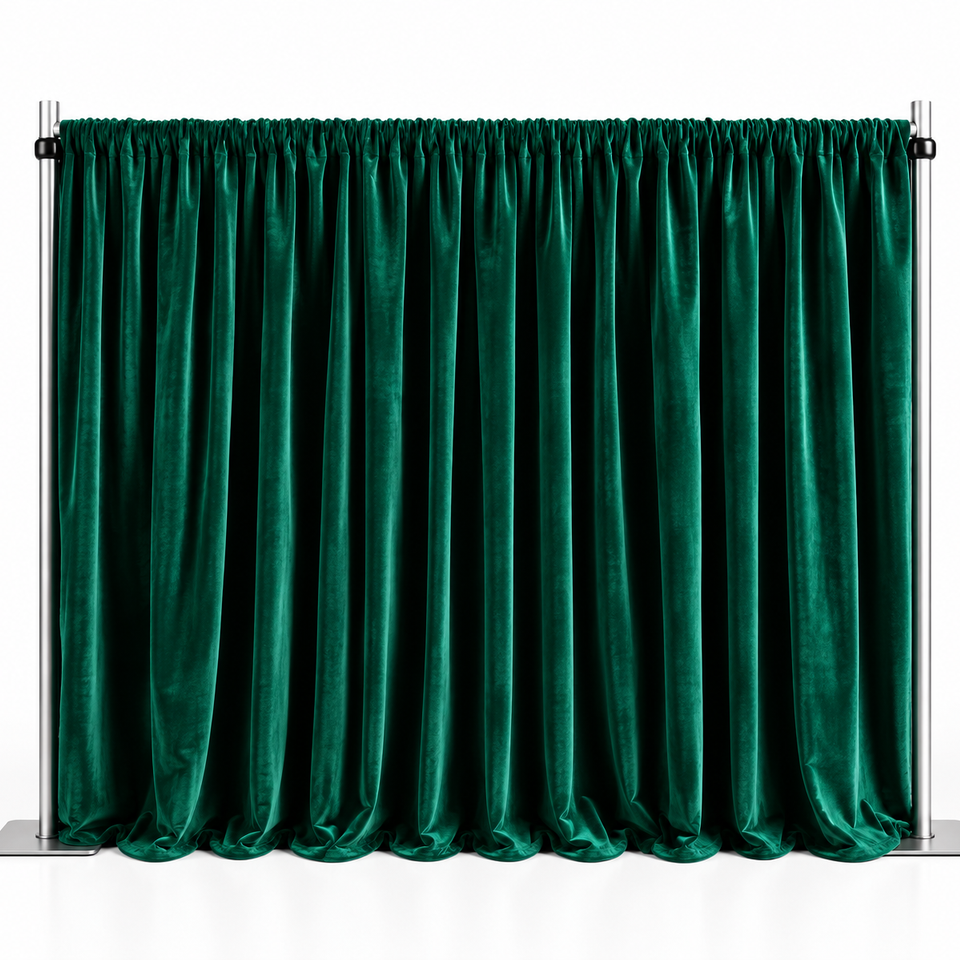 Emerald velvet backdrop display