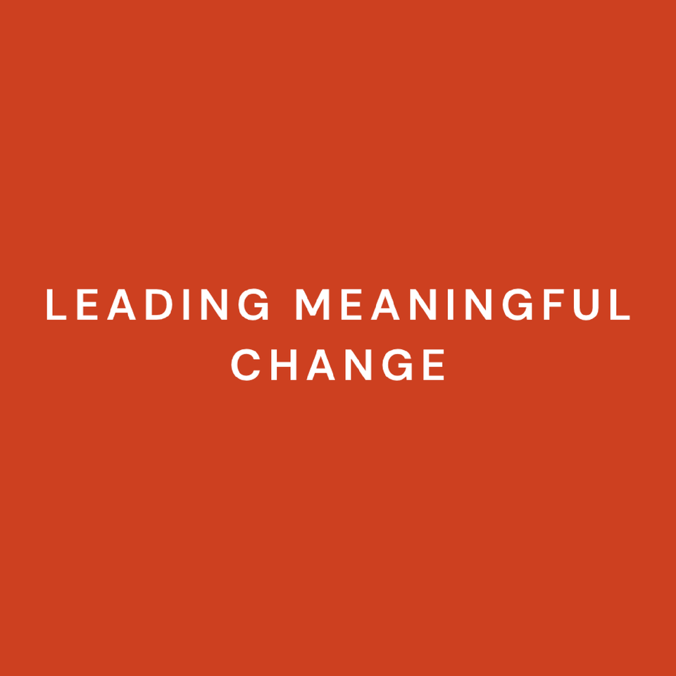 Leading meaningful change