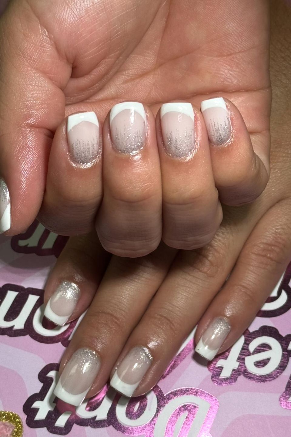 woman hands with manicure done