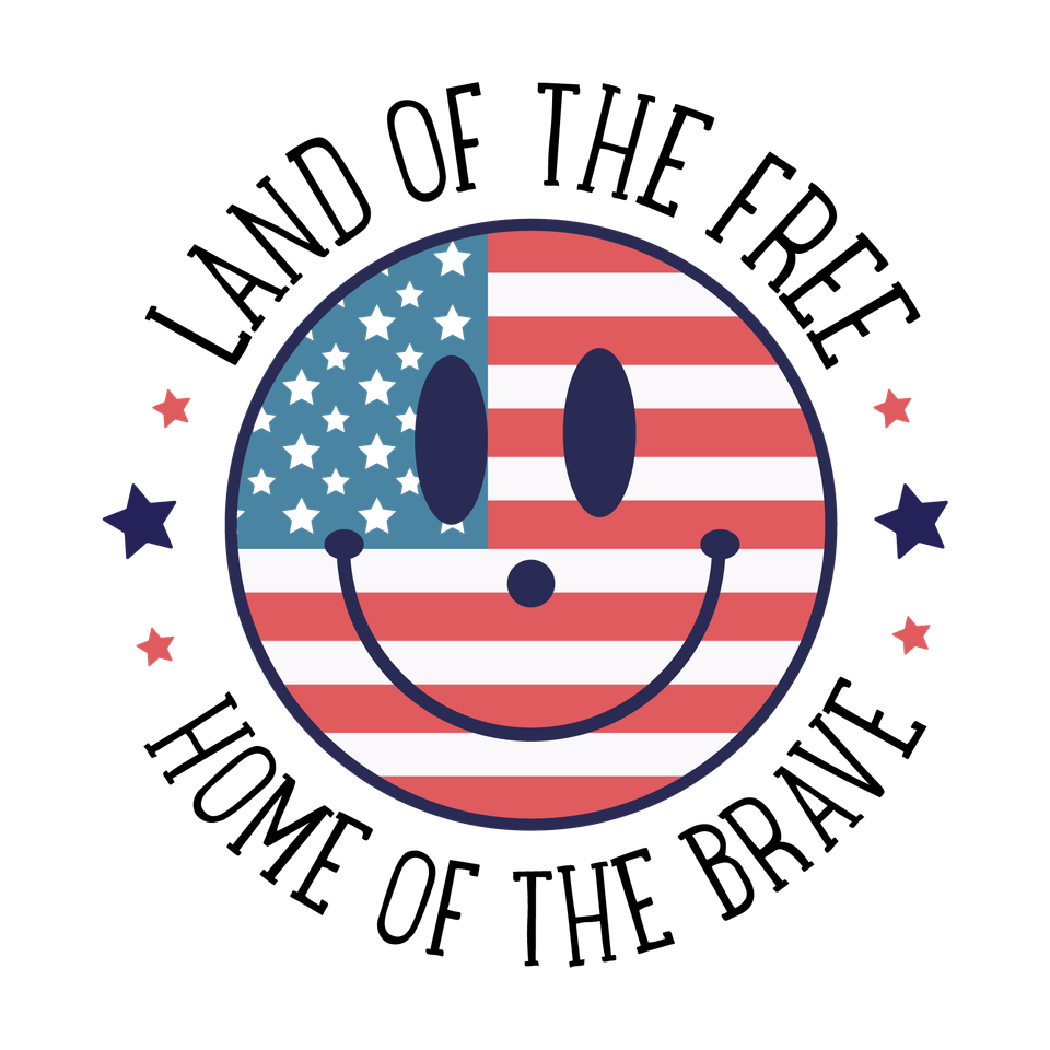 Seasons   4th of july land of the free home of the brave smiley