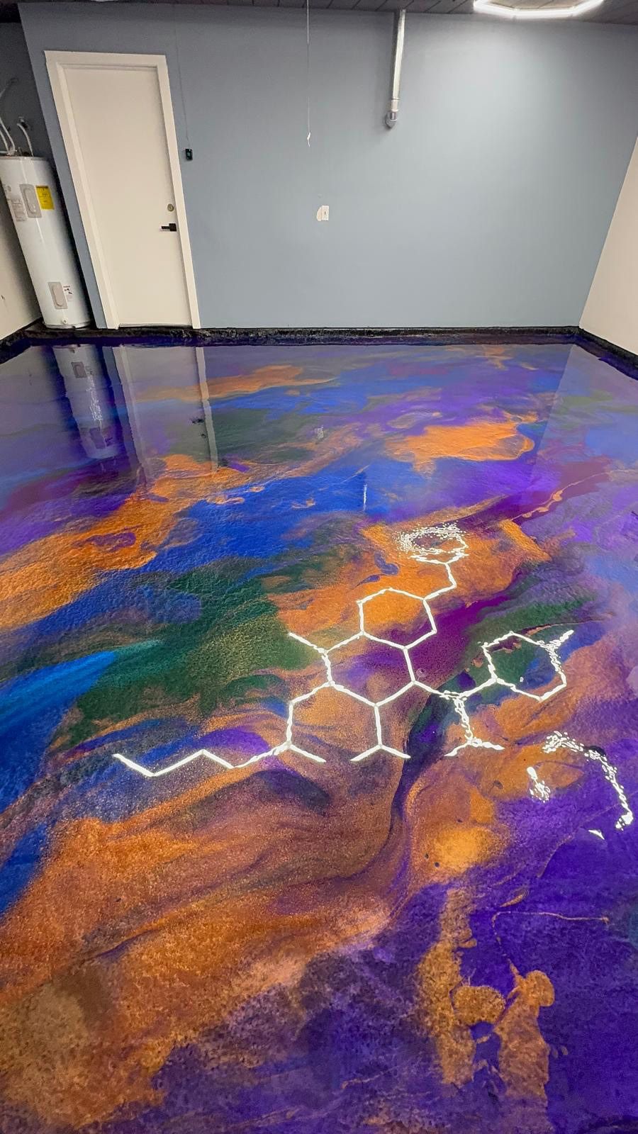 Metalic epoxy garage floor mesquite full