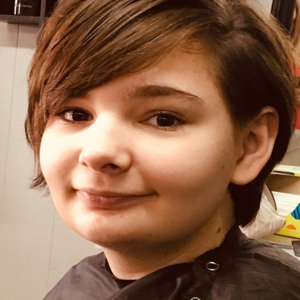 Short hair teen girl
