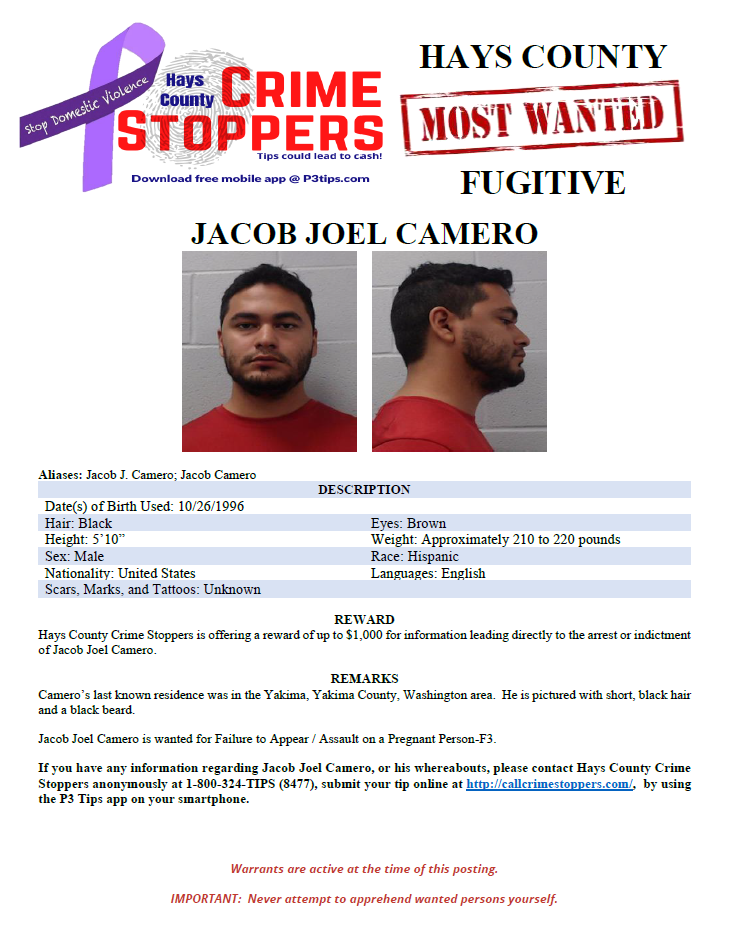 Camero most wanted poster