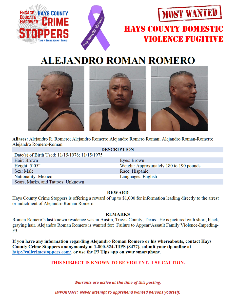 Roman romero most wanted poster
