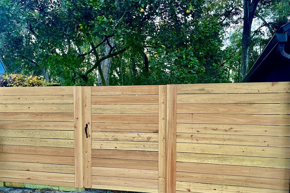 Horizontal cypress wood