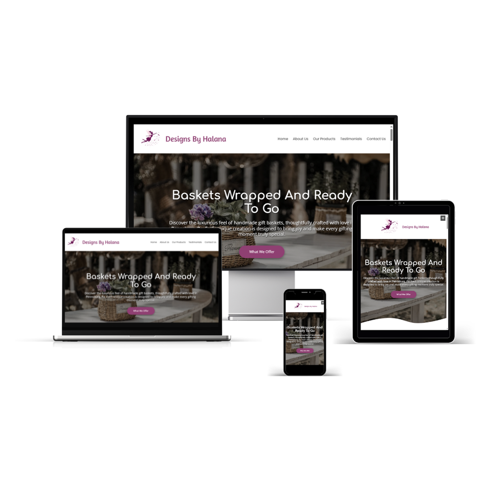 Mobile-friendly website design for a local gift basket and craft business in Pennsylvania