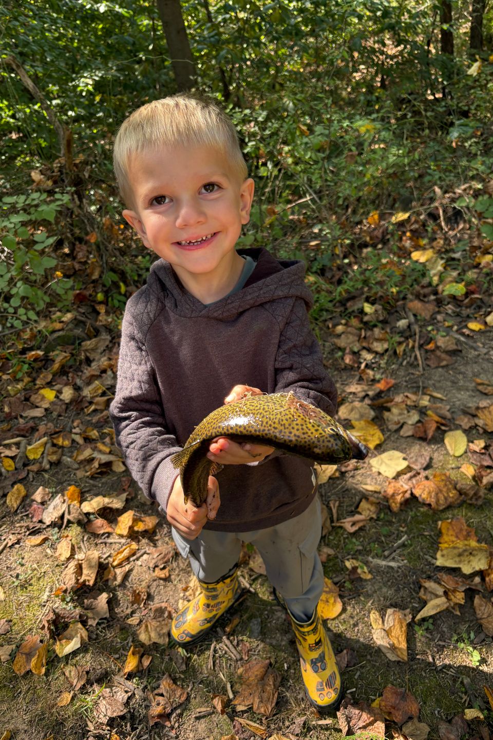 Four-year-old Greyson Kramer of Lancaster County caught his fish at Wrightsville (York Co.) Fish & Game