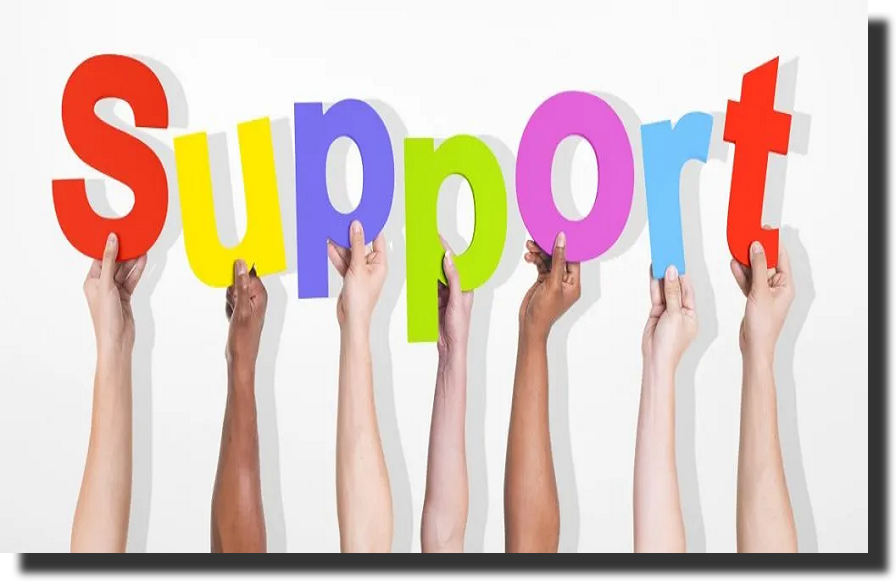 Support with shadow