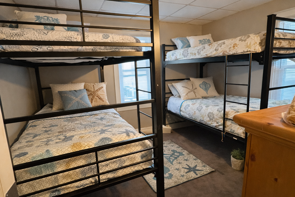 Spencer up 2 sets of bunk beds