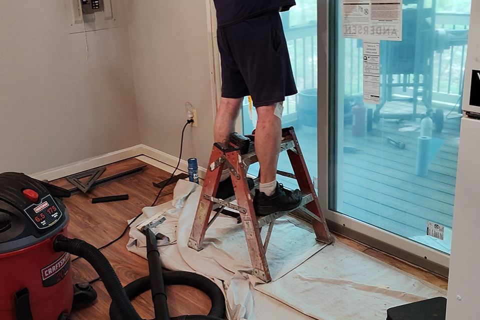 Installing patio door  trim work tj