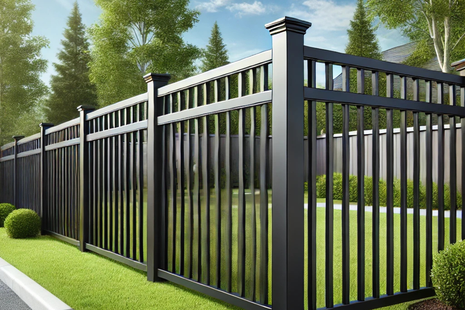 1. flat top 2 rail aluminum fence