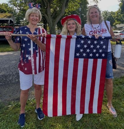 Holding the flag