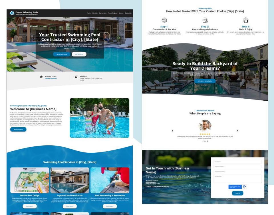Pool website design