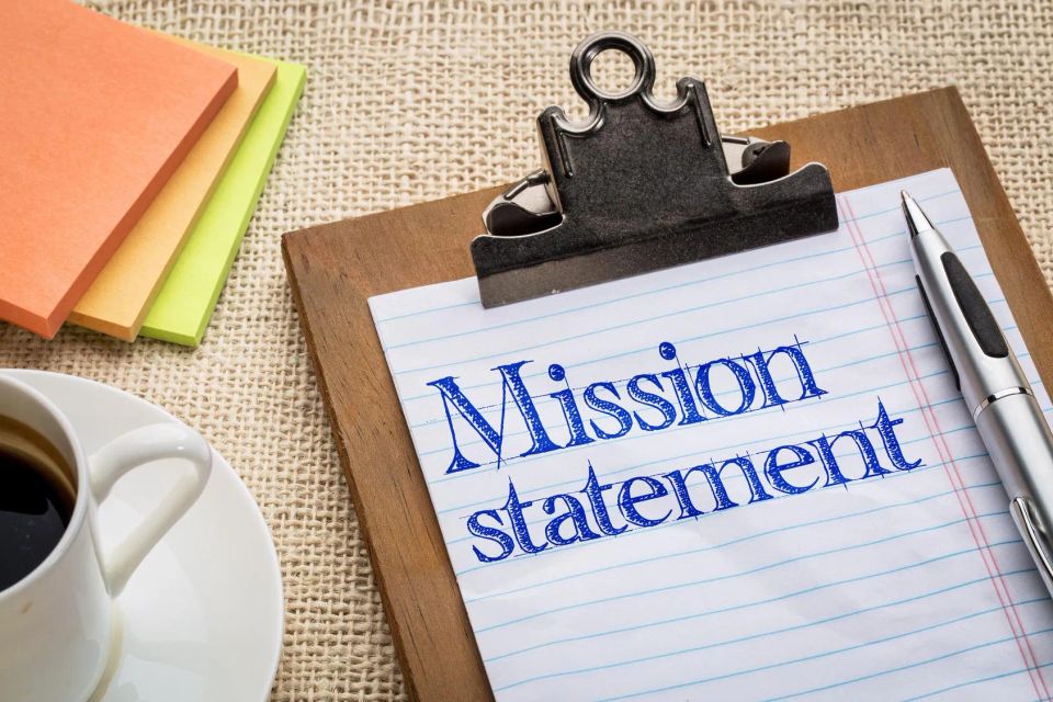 Mission statement on clipboard