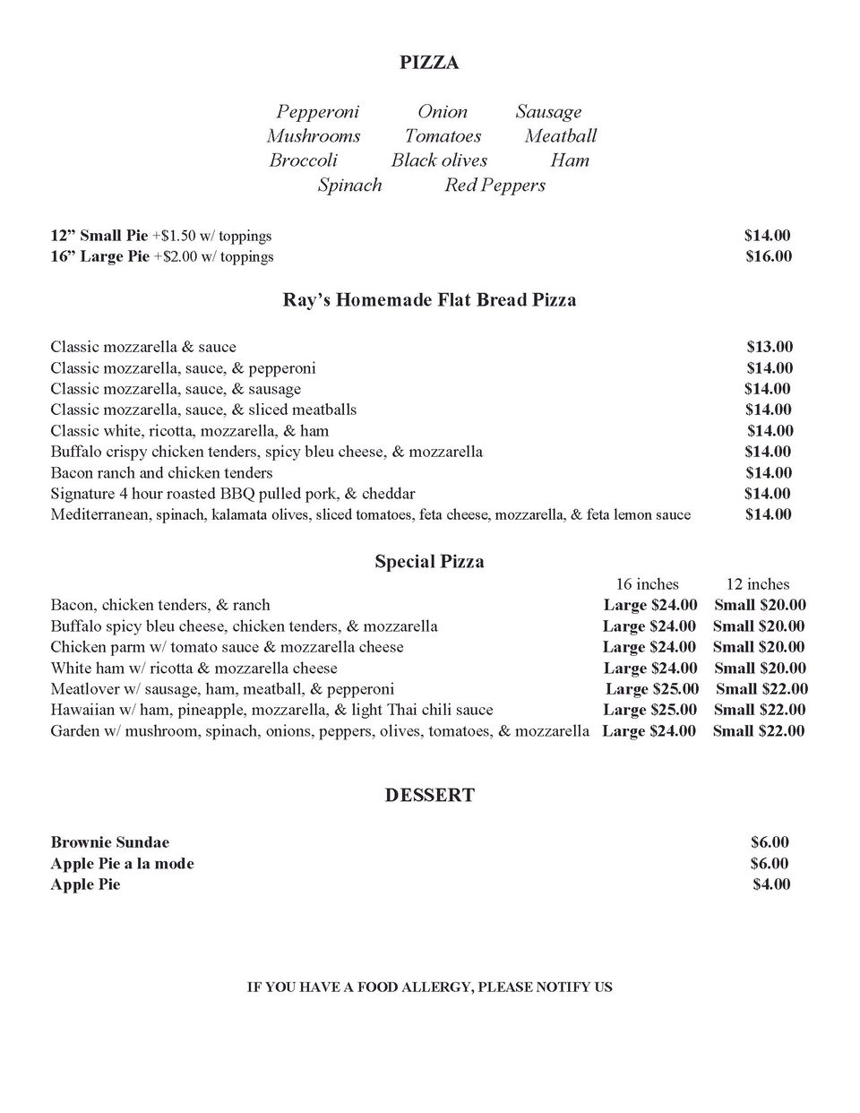 Lunch menu rays  page 6