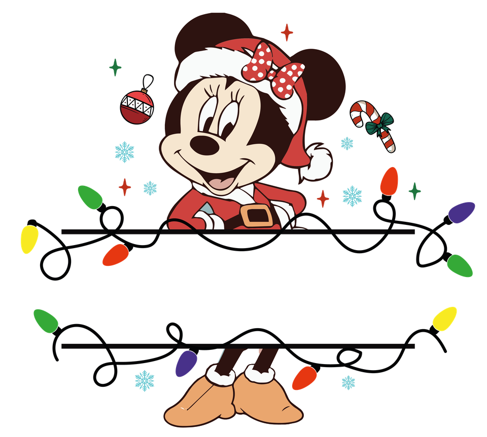 Seasons   christmas disney minnie name plate shirt