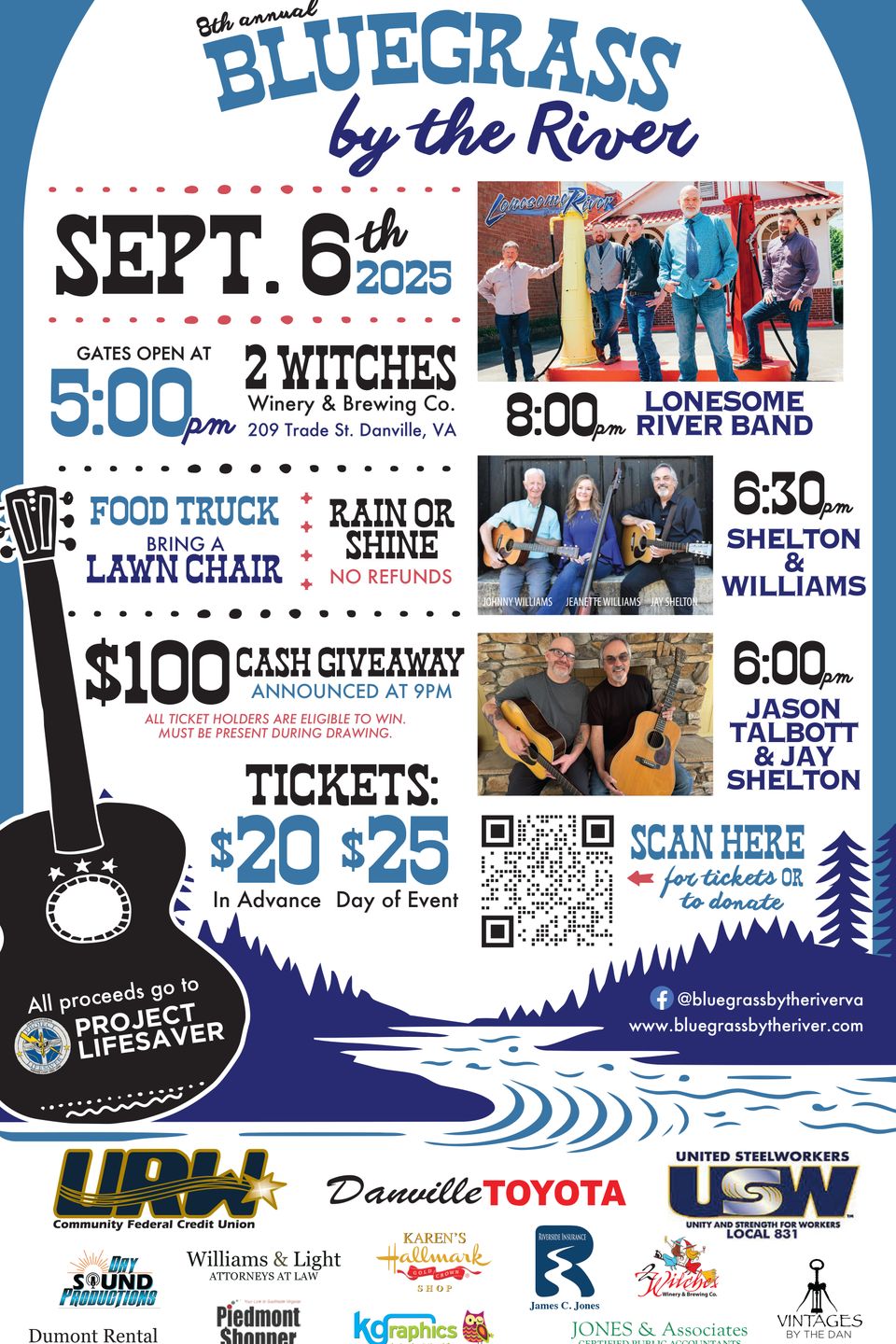 Bluegrass by the river poster and graphics 2025 11x17