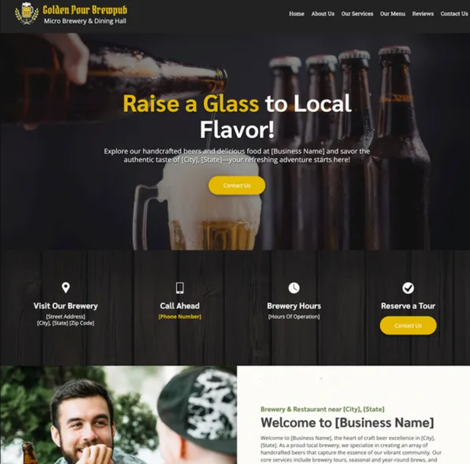 Brewery local bar website build