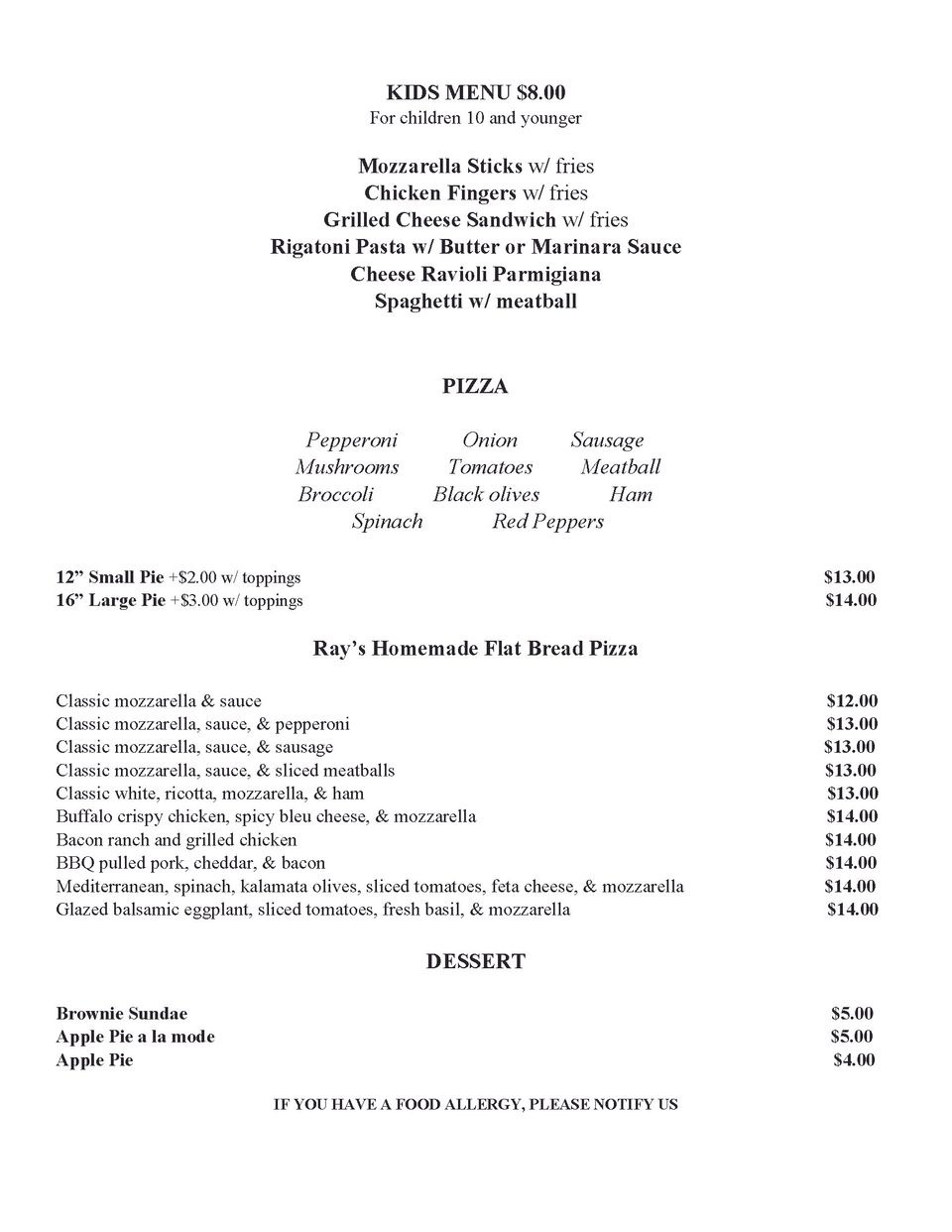 Lunch menu rays  page 6