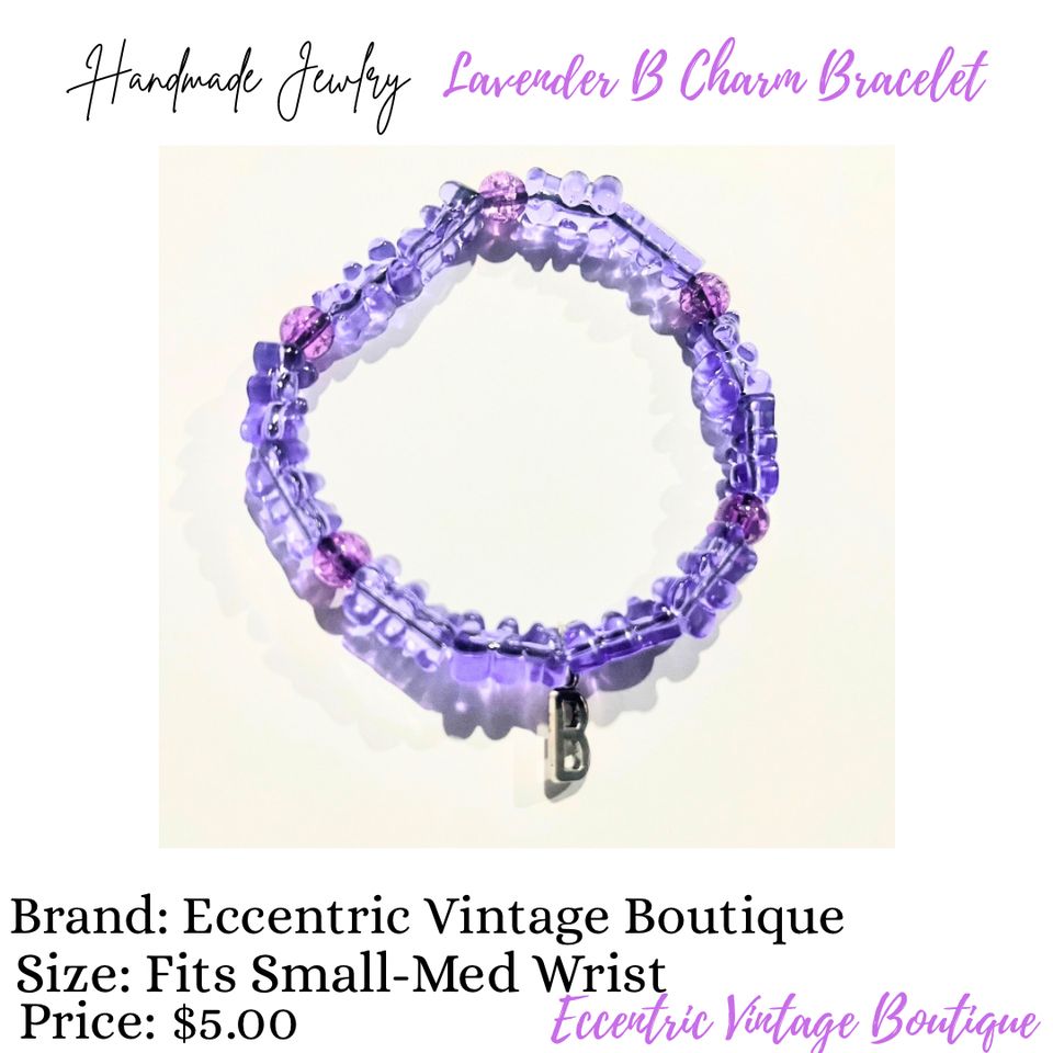 Lavender b charm bracelet