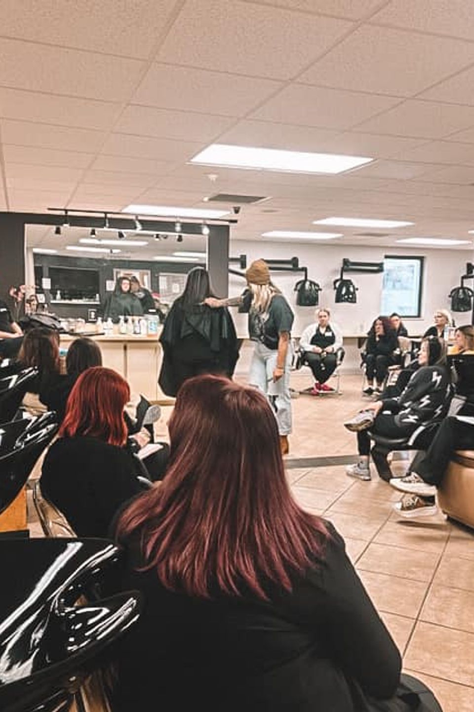 Cosmetology students learning in classroom at beauty school in Johnson City TN