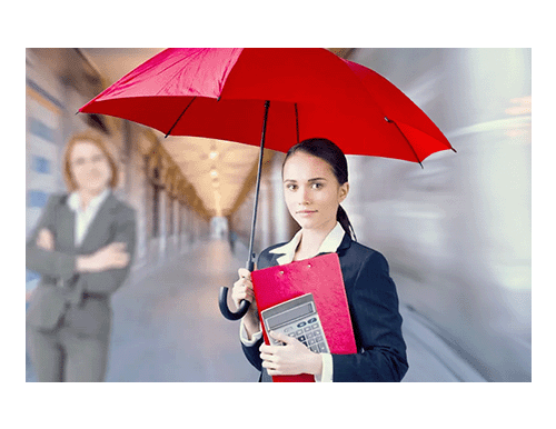 Lady with red umbrella