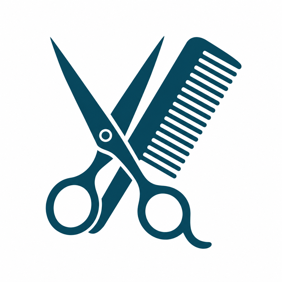 Crossed teal salon tools ion
