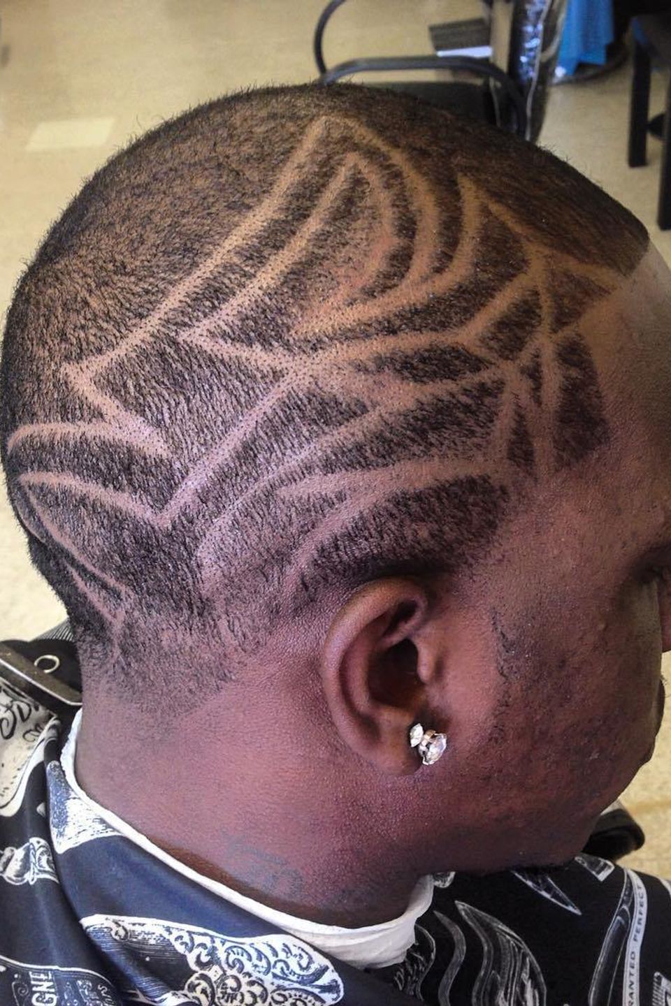 Designs in hair jagged edge