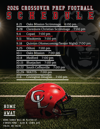 Varsity football schedule poster