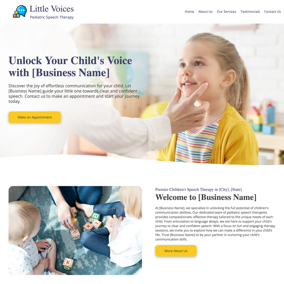 Speech therapist website design template