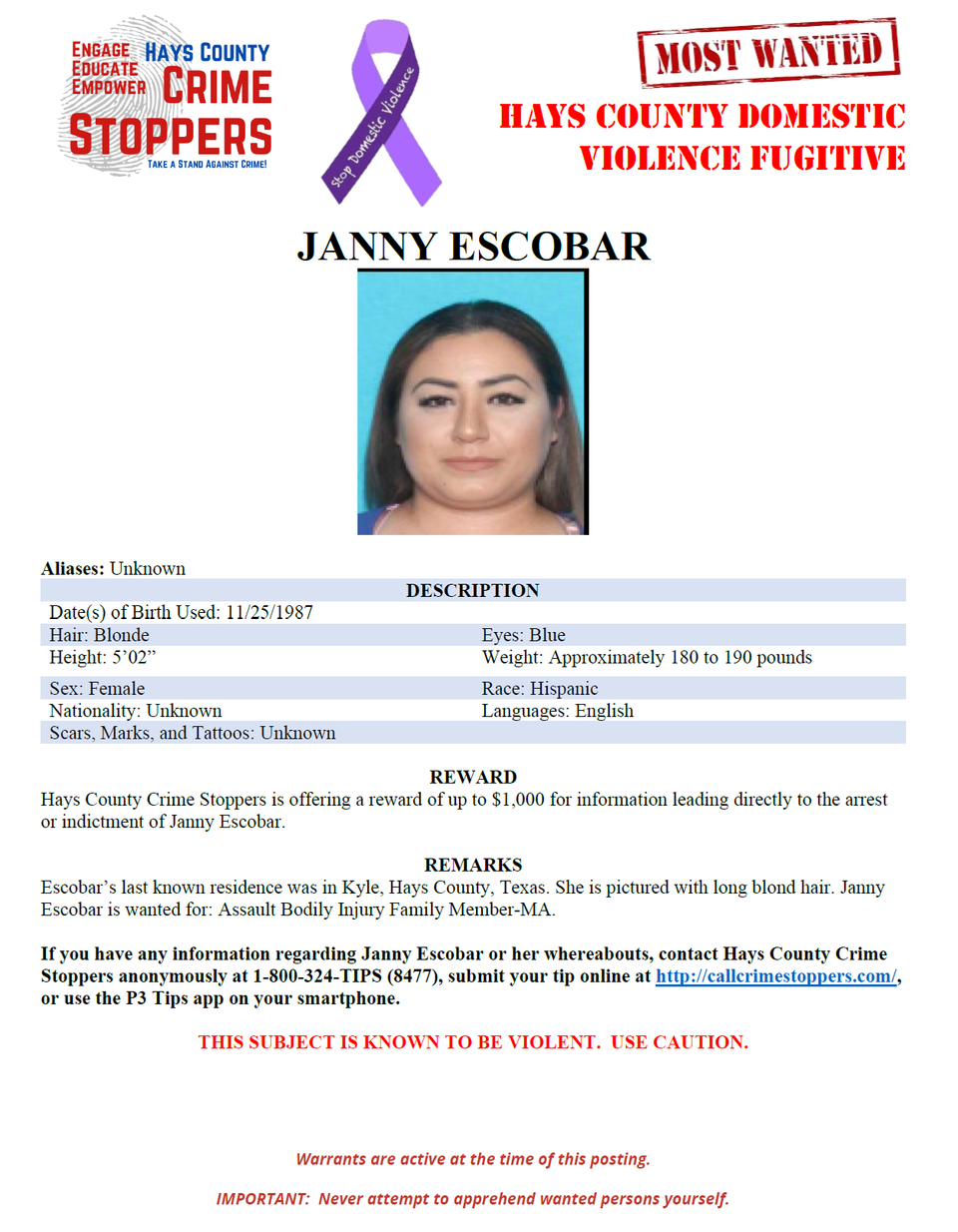 J escobar most wanted poster