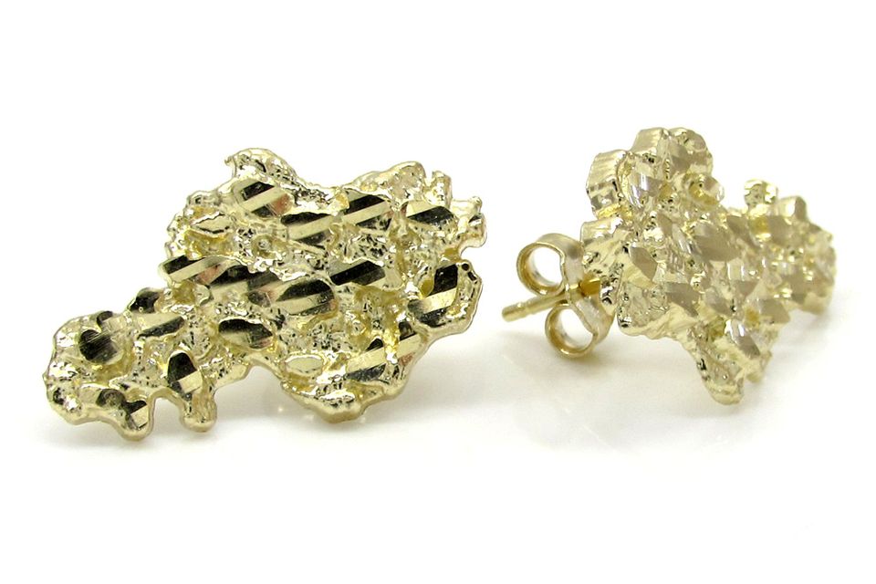 Gold nugget earrings 1