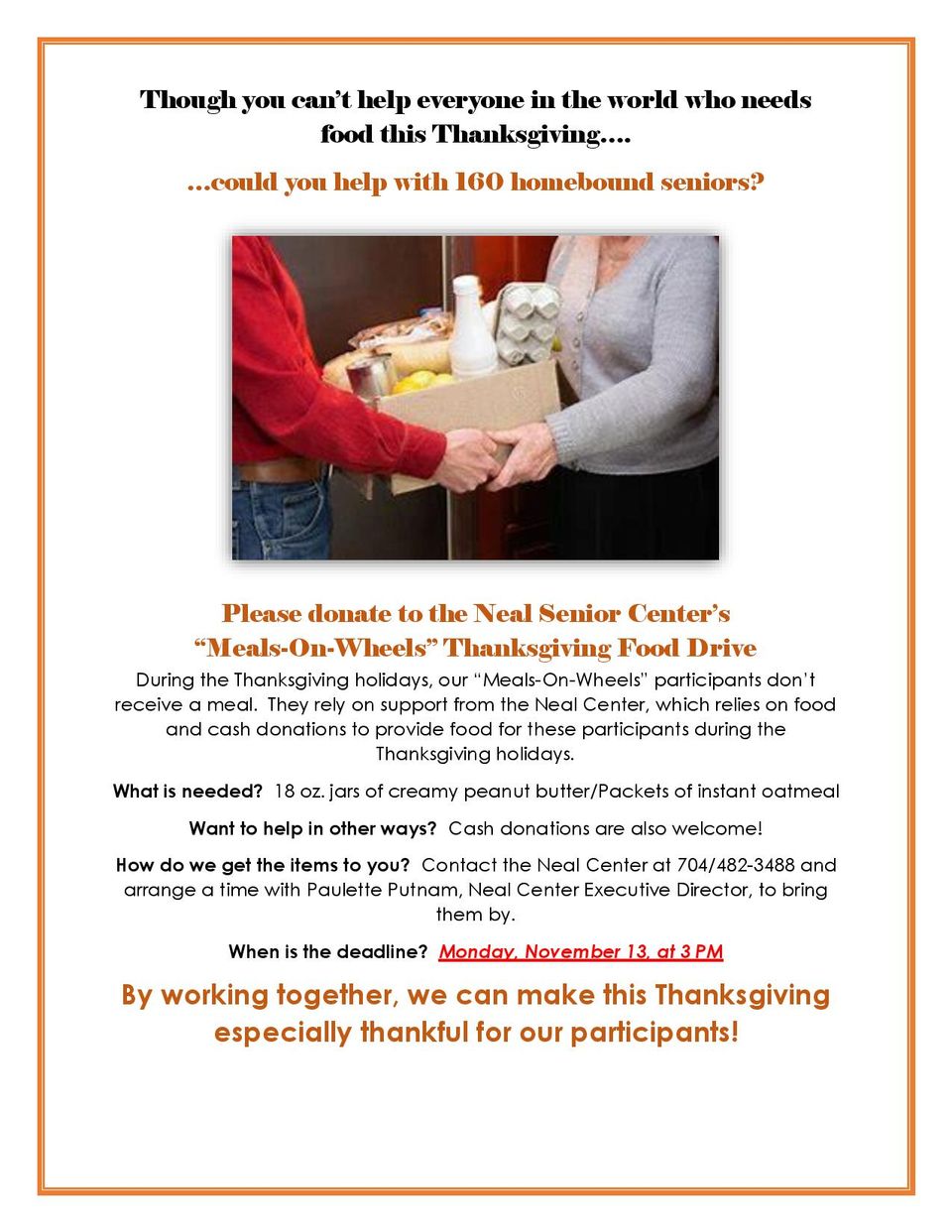 Poster 2023 mow thanksgiving food drive